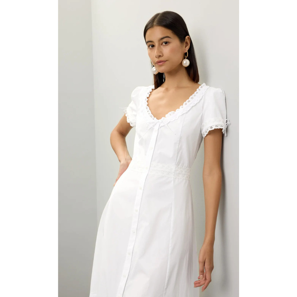 Samantha Sipos Vintage Petticoat Midi Dress in White Size 2 - Picture 4 of 10